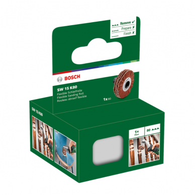 Šlifavimo lankstus diskas Bosch PRR 250, 15mm, 80 1 Šlifavimo lankstus diskas Bosch PRR 250, 15mm, 80 1