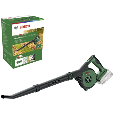 Akumuliatorinis lapų pūstuvas Bosch Universal Leaf Blower 18V 130, 18 V, 06008A0601 (be akum. ir krov.) 1 Akumuliatorinis lapų pūstuvas Bosch Universal Leaf Blower 18V 130, 18 V, 06008A0601 (be akum. ir krov.) 1