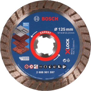 Deimantinis pjovimo diskas Bosch, 125 mm, 2608901597 Deimantinis pjovimo diskas Bosch, 125 mm, 2608901597