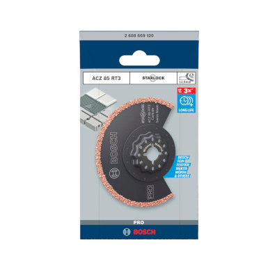 Ašmenys daugiafunkciniam įrankiui Bosch ACZ 85 RT3, Multi Mat. 85 mm, 1 vnt., STARLOCK 2608669120