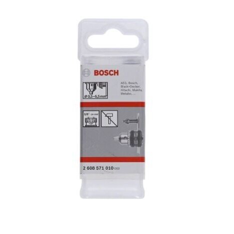 Griebtuvas su raktu Bosch, 3/8-24, 0.5-6.5mm 1 Griebtuvas su raktu Bosch, 3/8-24, 0.5-6.5mm 1