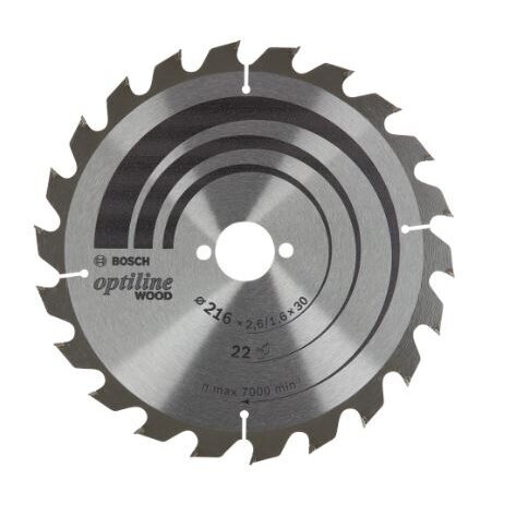 Pjovimo diskas Bosch, 216x30 mm, Z22, 2608838410 Pjovimo diskas Bosch, 216x30 mm, Z22, 2608838410