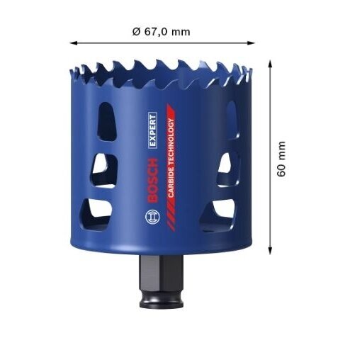 Karbido pjovimo karūna Bosch Tough Material 67mm, 2608900432 2 Karbido pjovimo karūna Bosch Tough Material 67mm, 2608900432 2