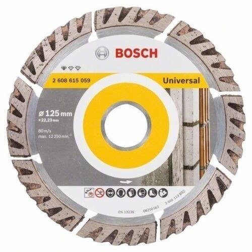Deimantinis pjovimo diskas Bosch Universal 125 mm, 2608615059 Deimantinis pjovimo diskas Bosch Universal 125 mm, 2608615059