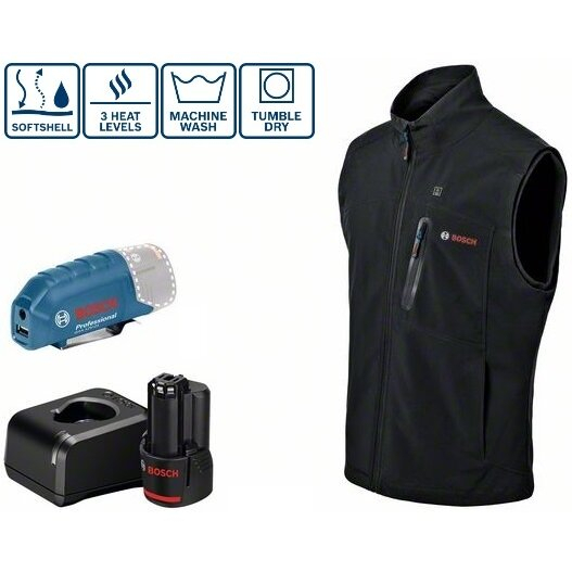 Šildoma liemenė Bosch GHV 12V+18V + GAA 12V-21, (1x2.0Ah), dydis 2XL, 06188000G8