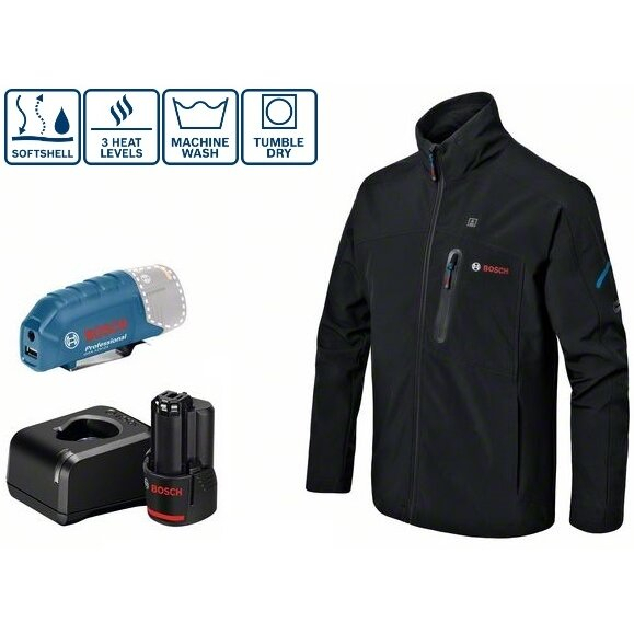 Šildoma striukė Bosch GHJ 12V+18V + GAA 12V-21, (1x2.0Ah), dydis 2XL, 06188000G1