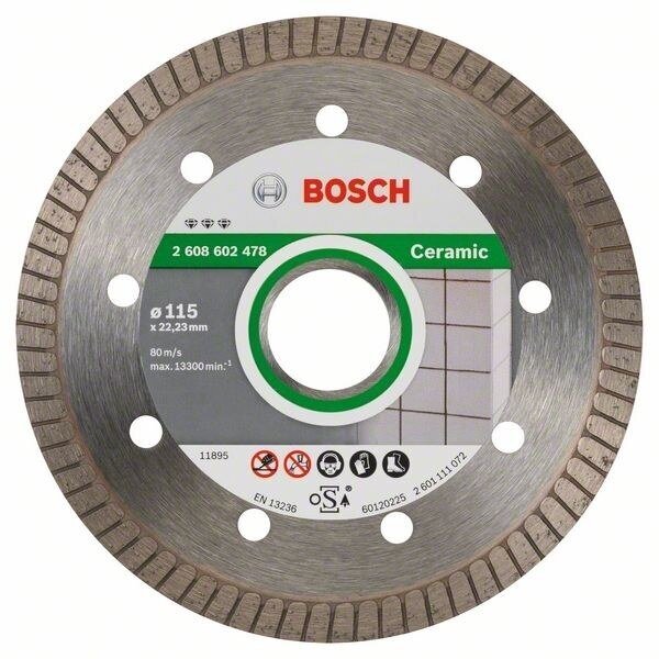 Deimantinis pjovimo diskas Bosch BEST FOR CERAMIC EXTRACLEAN TURBO, 115 mm, 2608602478 Deimantinis pjovimo diskas Bosch BEST FOR CERAMIC EXTRACLEAN TURBO, 115 mm, 2608602478