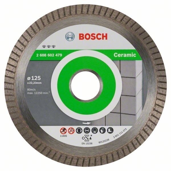 Deimantinis pjovimo diskas Bosch BEST FOR CERAMIC EXTRACLEAN TURBO, 125 mm, 2608602479 Deimantinis pjovimo diskas Bosch BEST FOR CERAMIC EXTRACLEAN TURBO, 125 mm, 2608602479