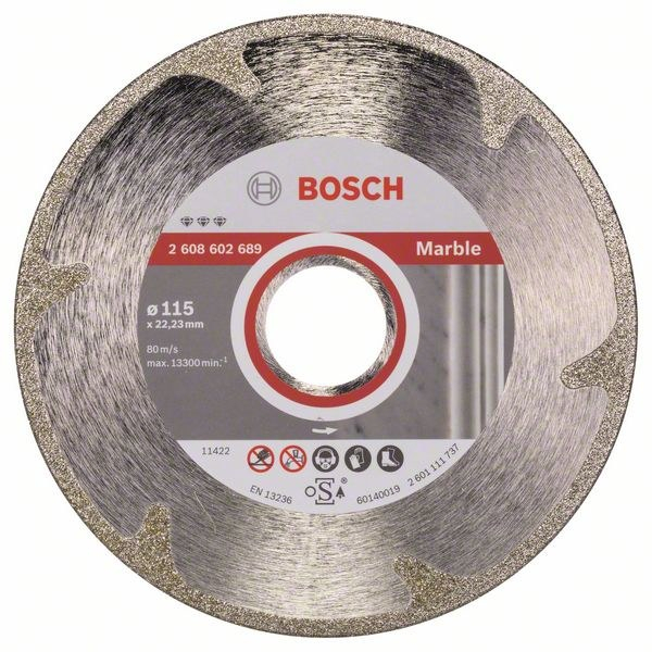 Deimantinis pjovimo diskas Bosch BEST FOR MARBLE, 115 mm, 2608602689 Deimantinis pjovimo diskas Bosch BEST FOR MARBLE, 115 mm, 2608602689