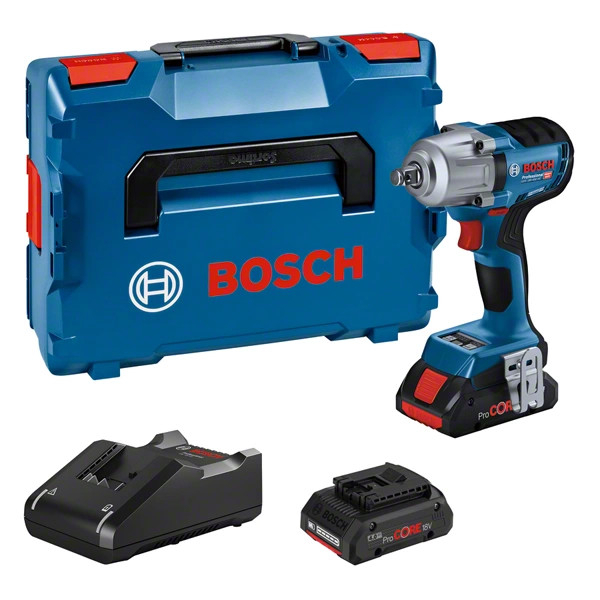 Akum. smūginis veržliasukis Bosch GDS 18V-450, 18V, 2x4.0Ah, 06019K4002