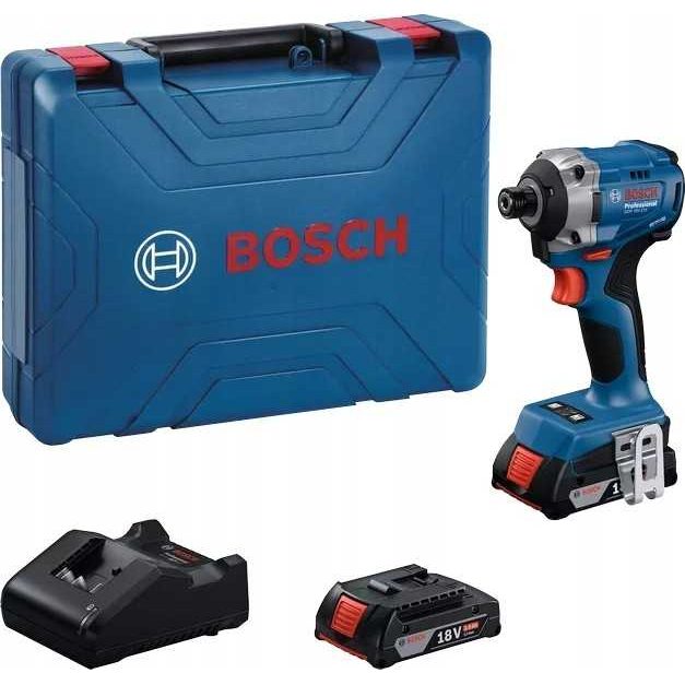 Akumuliatorinis veržliasukis Bosch GDR 18V-215, 2x2.0Ah GBA, GAL 18V-20; CC 06019N2022