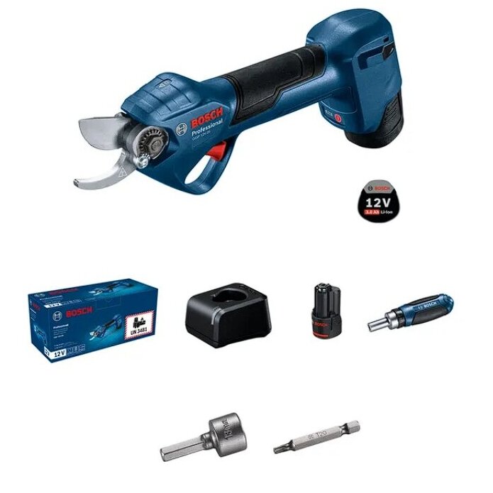 Akum. genėjimo žirklės Bosch GGP 12V-25 Professional, 12 V, 2x3,0 Ah, 06008D8100