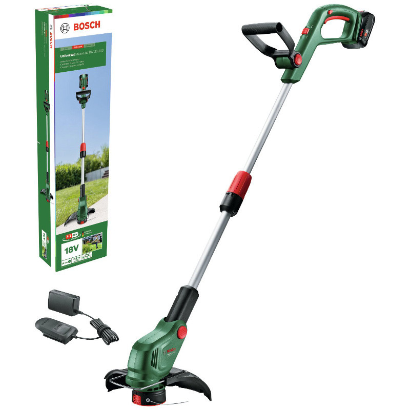 Akumuliatorinis trimeris Bosch Universal Grass Cut 18V-26-500, 1x2Ah, 06008C1F00 Akumuliatorinis trimeris Bosch Universal Grass Cut 18V-26-500, 1x2Ah, 06008C1F00