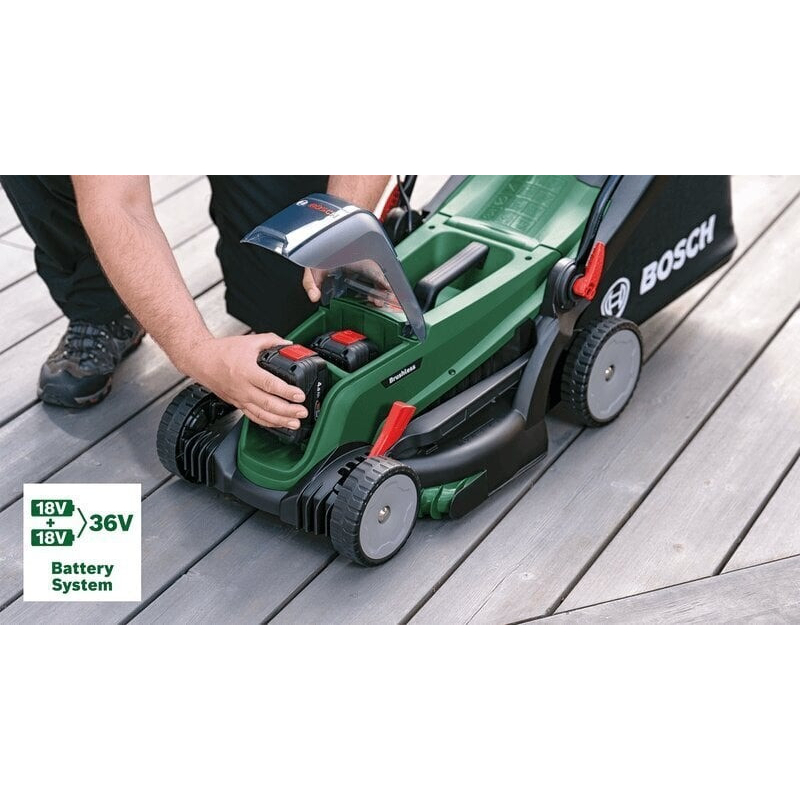 Akumuliatorinė vejapjovė Bosch Universal Rotak 2x18V-37, 18 V, 37 cm, 06008B9E00 7 Akumuliatorinė vejapjovė Bosch Universal Rotak 2x18V-37, 18 V, 37 cm, 06008B9E00 7