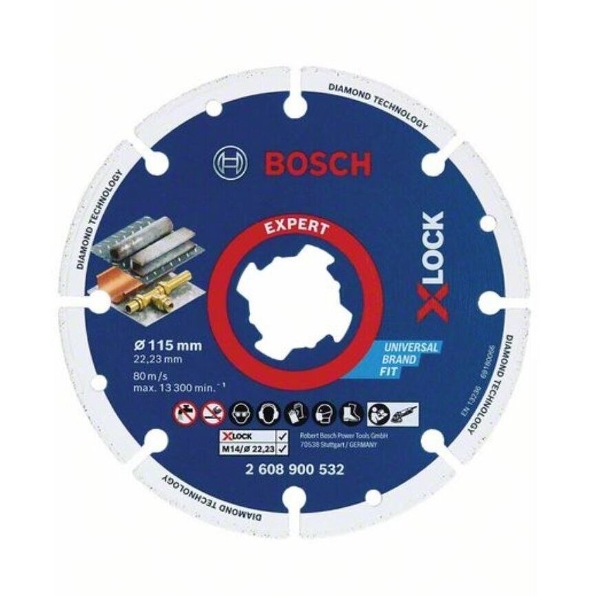 Deimantinis pjovimo diskas Bosch X-LOCK, 115 mm, 2608900532 Deimantinis pjovimo diskas Bosch X-LOCK, 115 mm, 2608900532