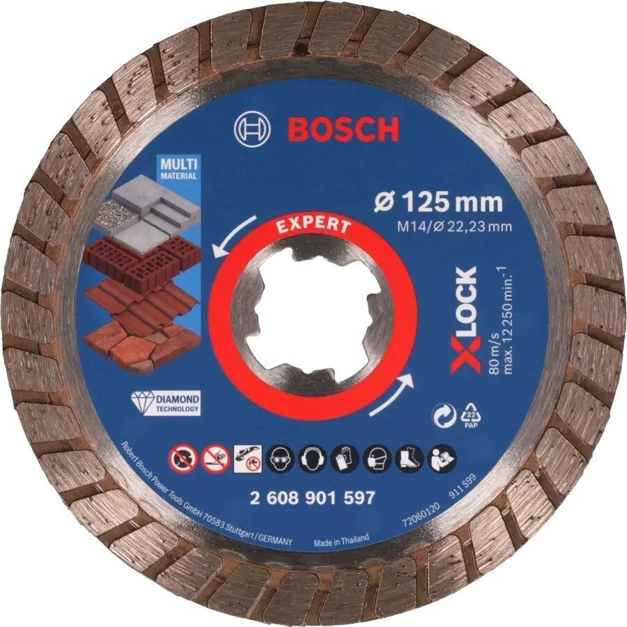 Deimantinis pjovimo diskas Bosch, 125 mm, 2608901597