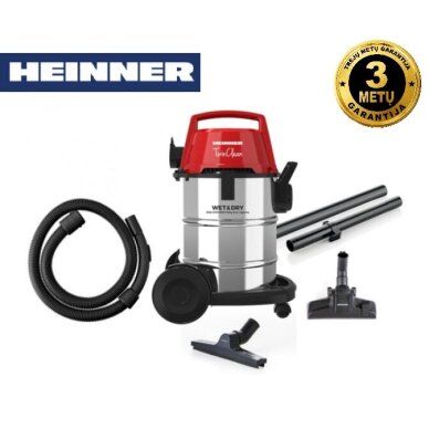 Buitinis/statybinis dulkių siurblys HEINNER 21L HVC-MWD1400RD, 1400W Buitinis/statybinis dulkių siurblys HEINNER 21L HVC-MWD1400RD, 1400W