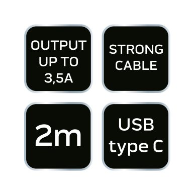 C tipo USB kabelis, 2 m 8