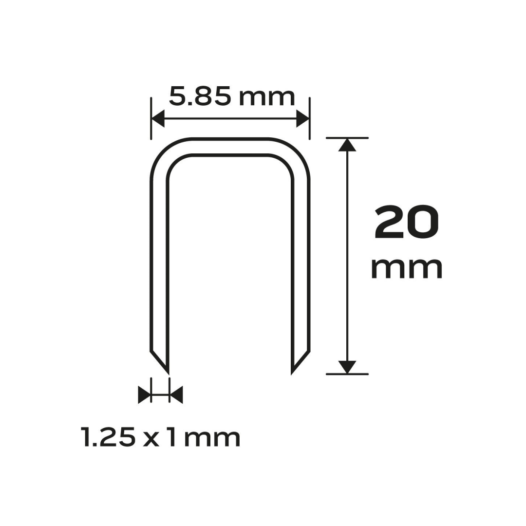 Cinkuotos kabės pneumatiniam segtuvui (14-570), GA18, 90 (4K) tipas, 20 mm ilgio, 4000 s 8 Cinkuotos kabės pneumatiniam segtuvui (14-570), GA18, 90 (4K) tipas, 20 mm ilgio, 4000 s 8