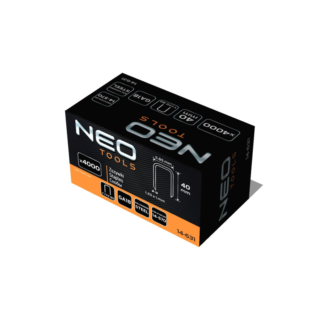 Cinkuotos kabės pneumatiniam segtuvui (14-570), GA18, 90 (4K) tipas, 40 mm ilgio, 4000 s 1