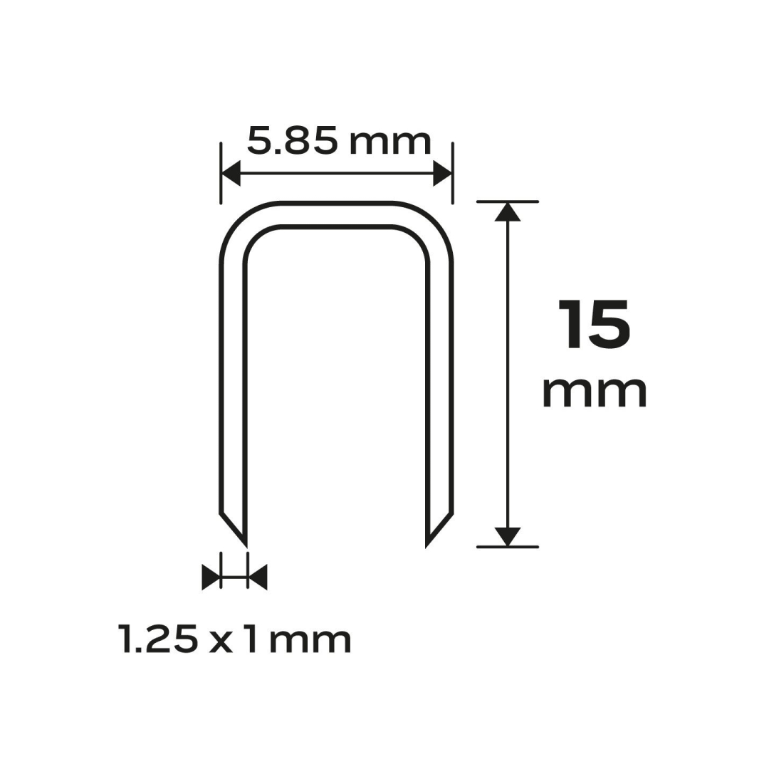 Cinkuotos kabės pneumatiniam segtuvui (14-570), GA18, 90 tipas (4K), 15 mm ilgio, 4000 s 8 Cinkuotos kabės pneumatiniam segtuvui (14-570), GA18, 90 tipas (4K), 15 mm ilgio, 4000 s 8