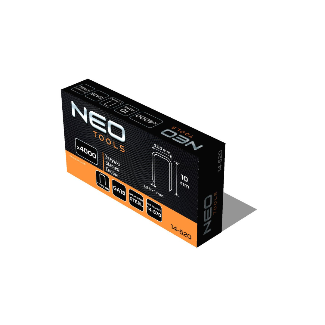 Cinkuotos kabės pneumatiniam segtuvui (14-570), GA18, 90 tipo (4K), 10 mm ilgio, 4000 s 1