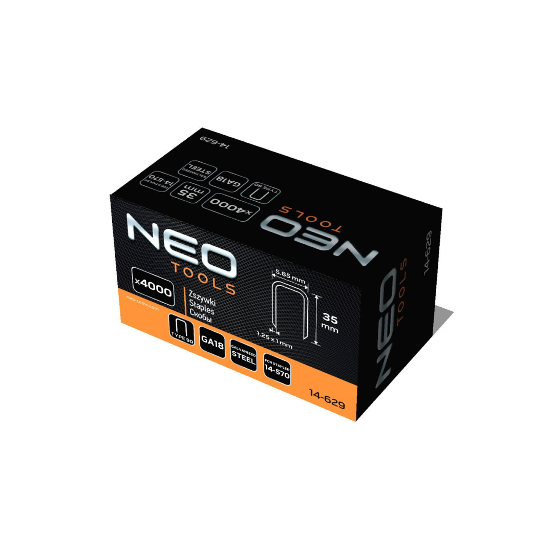 Cinkuotos kabės pneumatiniam segtuvui (14-570), GA18, tipas 90 (4K), ilgis 35 mm, 4000 s 1