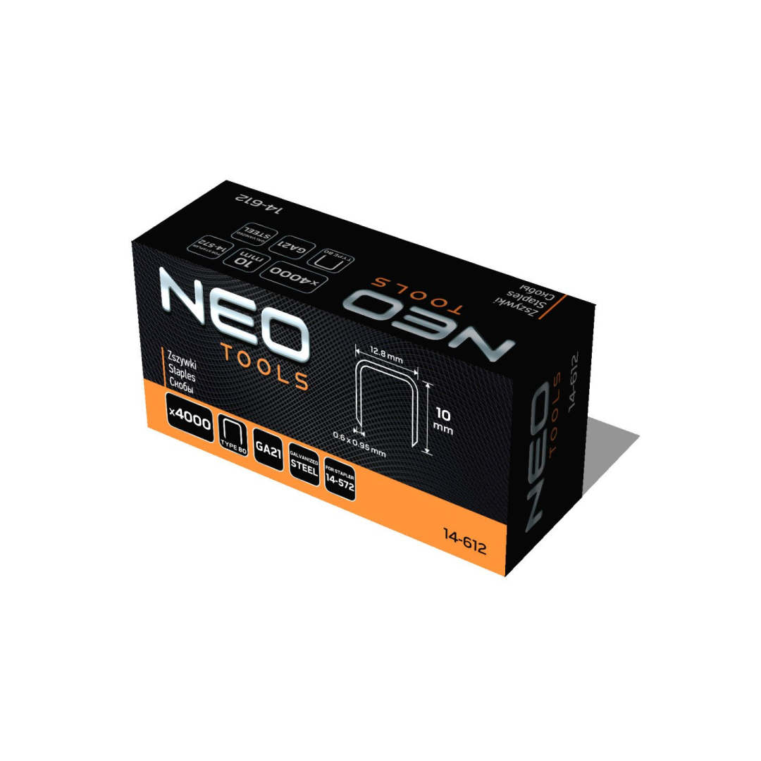 Cinkuotos kabės pneumatiniam segtuvui (14-572), GA21, 80 (380) tipas, 10 mm ilgio, 4000 1