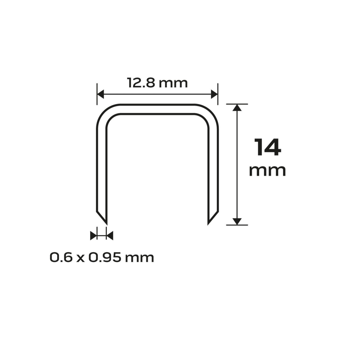 Cinkuotos kabės pneumatiniam segtuvui (14-572), GA21, 80 (380) tipas, 14 mm ilgio, 4000 8 Cinkuotos kabės pneumatiniam segtuvui (14-572), GA21, 80 (380) tipas, 14 mm ilgio, 4000 8