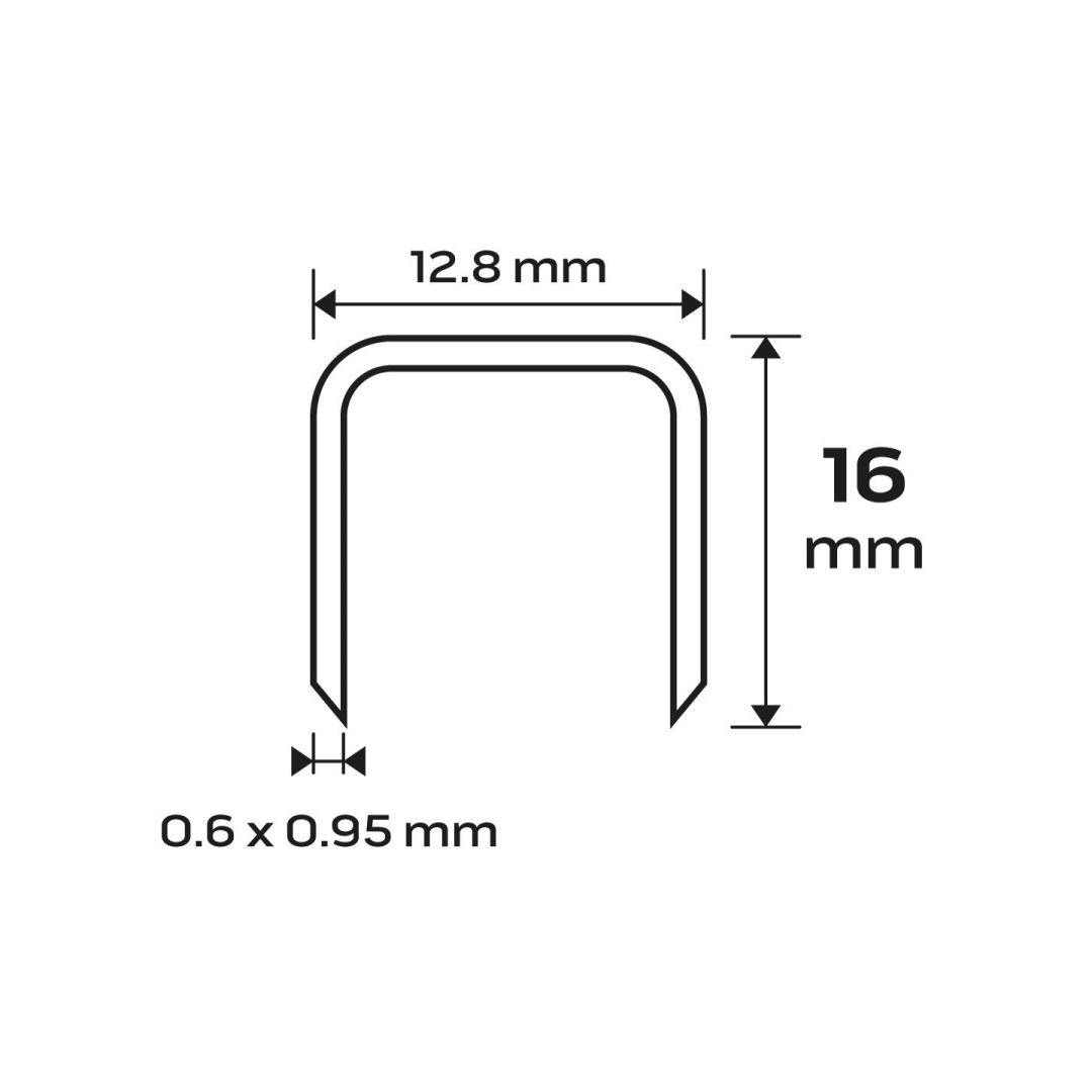 Cinkuotos kabės pneumatiniam segtuvui (14-572), GA21, 80 (380) tipas, 16 mm ilgio, 4000 8