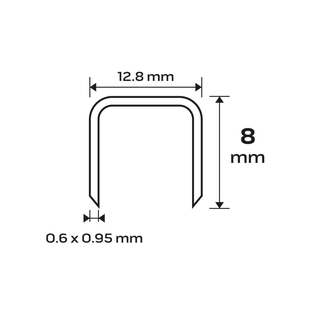 Cinkuotos kabės pneumatiniam segtuvui (14-572), GA21, tipas 80 (380), 8 mm ilgio, 4000 s 8