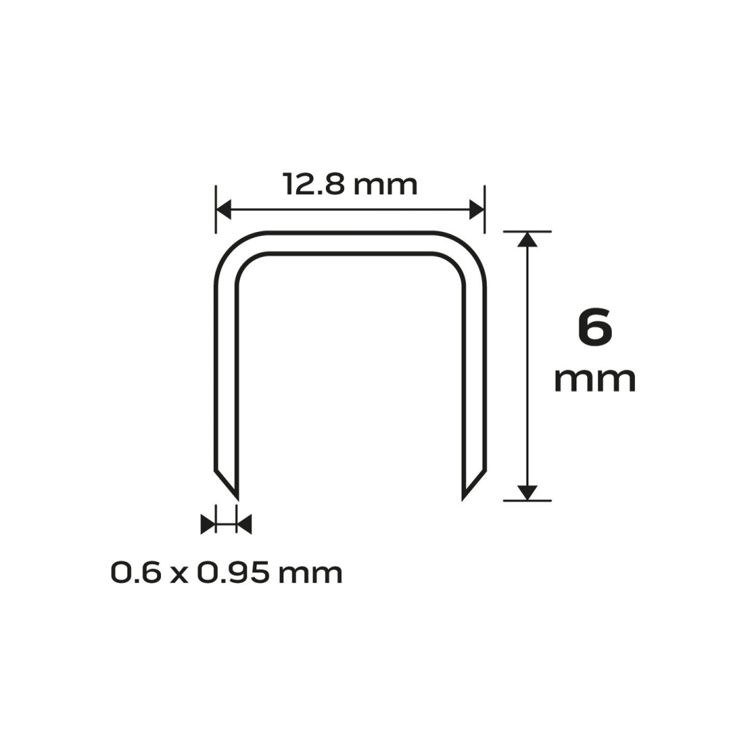 Cinkuotos kabės pneumatiniam segtuvui (14-572), GA21, tipas 80 (380), ilgis 6 mm, 4000 s 8
