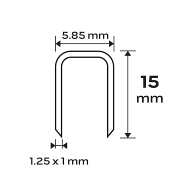 Cinkuotos kabės pneumatiniam segtuvui (14-570), GA18, 90 tipas (4K), 15 mm ilgio, 4000 s 8 Cinkuotos kabės pneumatiniam segtuvui (14-570), GA18, 90 tipas (4K), 15 mm ilgio, 4000 s 8