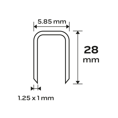 Cinkuotos kabės pneumatiniam segtuvui (14-570), GA18, 90 tipas (4K), 28 mm ilgio, 4000 s 8