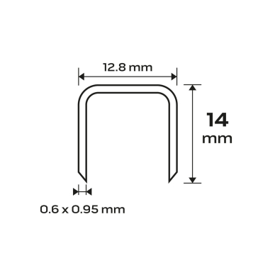 Cinkuotos kabės pneumatiniam segtuvui (14-572), GA21, 80 (380) tipas, 14 mm ilgio, 4000 8
