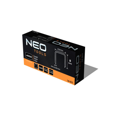 Cinkuotos kabės pneumatiniam segtuvui (14-572), GA21, tipas 80 (380), 8 mm ilgio, 4000 s 1