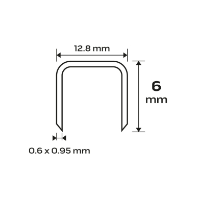 Cinkuotos kabės pneumatiniam segtuvui (14-572), GA21, tipas 80 (380), ilgis 6 mm, 4000 s 8 Cinkuotos kabės pneumatiniam segtuvui (14-572), GA21, tipas 80 (380), ilgis 6 mm, 4000 s 8