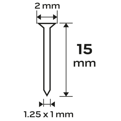 Cinkuotos vinys pneumatiniam segtuvui (14-570), GA18, 300 (F) tipas, 15 mm ilgio, 4000 7