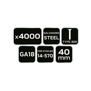 Cinkuotos vinys pneumatiniam segtuvui (14-570), GA18, 300 (F) tipas, 40 mm ilgio, 4000 8