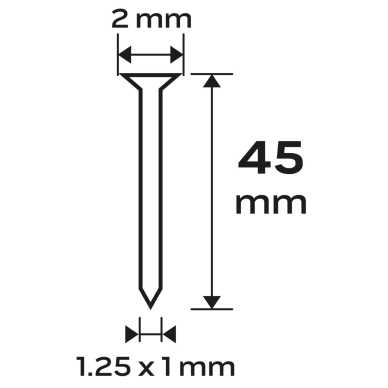 Cinkuotos vinys pneumatiniam segtuvui (14-570), GA18, 300 (F) tipas, 45 mm ilgio, 4000 7