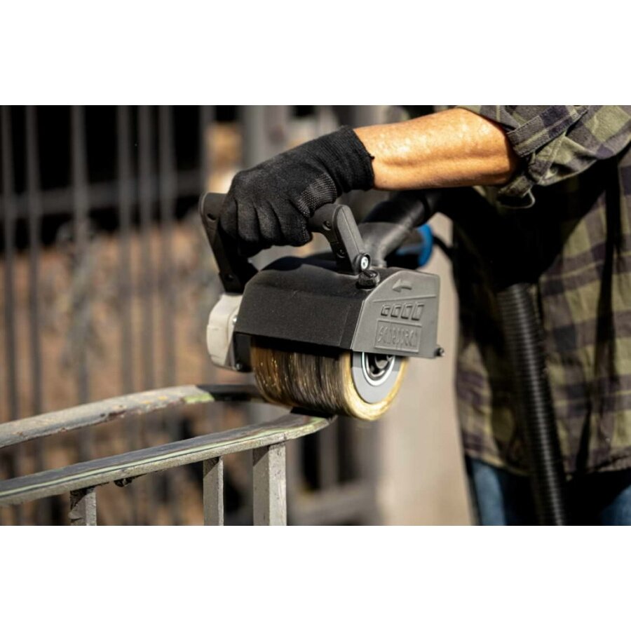 Cilindro formos metalo vielos šepetys Scheppach MRS1300, 125x100 mm 2 Cilindro formos metalo vielos šepetys Scheppach MRS1300, 125x100 mm 2