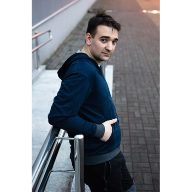 COMFORT džemperis su gobtuvu, tamsiai mėlynas, dydis XXXL 2