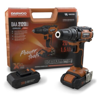 Akumuliatorinis gręžtuvas DAEWOO DAA 2120Li, 20V, 1.5Ah 5