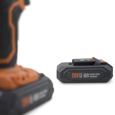 Akumuliatorinis gręžtuvas DAEWOO DAA 2120Li, 20V, 1.5Ah 9