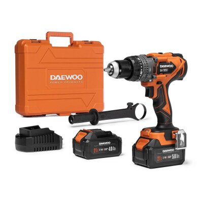Akumuliatorinis smūginis gręžtuvas Daewoo DAA 7521Li SET, 18-21V, 4+5Ah