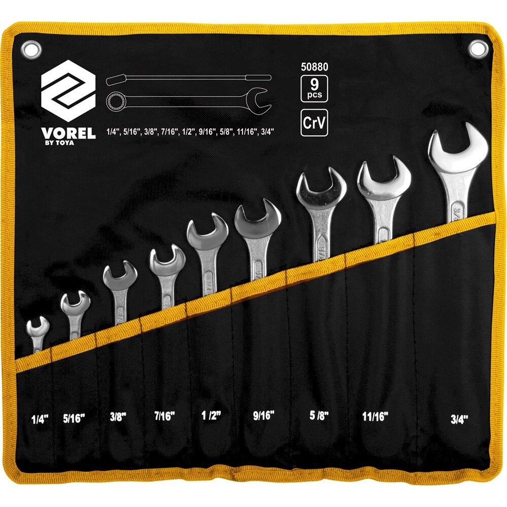 Colinių raktų rinkinys 9 vnt, 1/4"-3/4" (50880) Colinių raktų rinkinys 9 vnt, 1/4"-3/4" (50880)