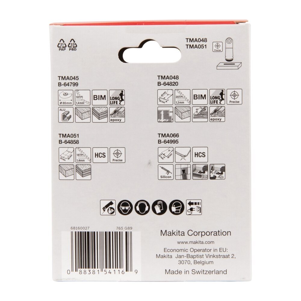 Daugiafunkcinio įrankio MULTITOOL priedų rinkinys Makita B-67505 2 Daugiafunkcinio įrankio MULTITOOL priedų rinkinys Makita B-67505 2