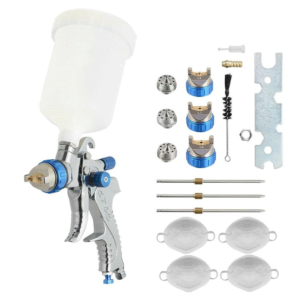 Dažymo pistoletas su aksesuarais | HVLP | 600 cm³ | Ø 1.4 mm / Ø 1.7 mm / Ø 2.0 mm (SG600S)