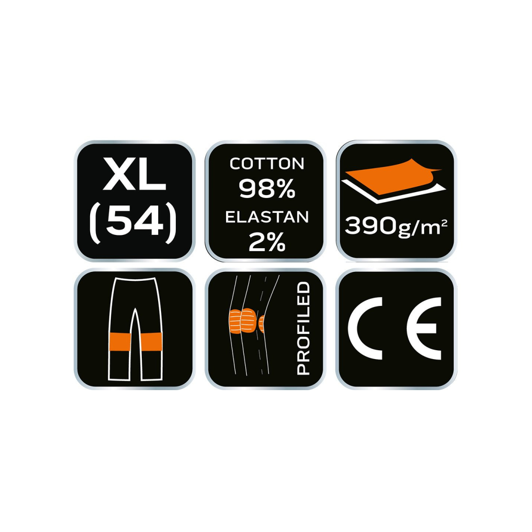 Darbinės kelnės DENIM, juodos, XL dydis 8 Darbinės kelnės DENIM, juodos, XL dydis 8