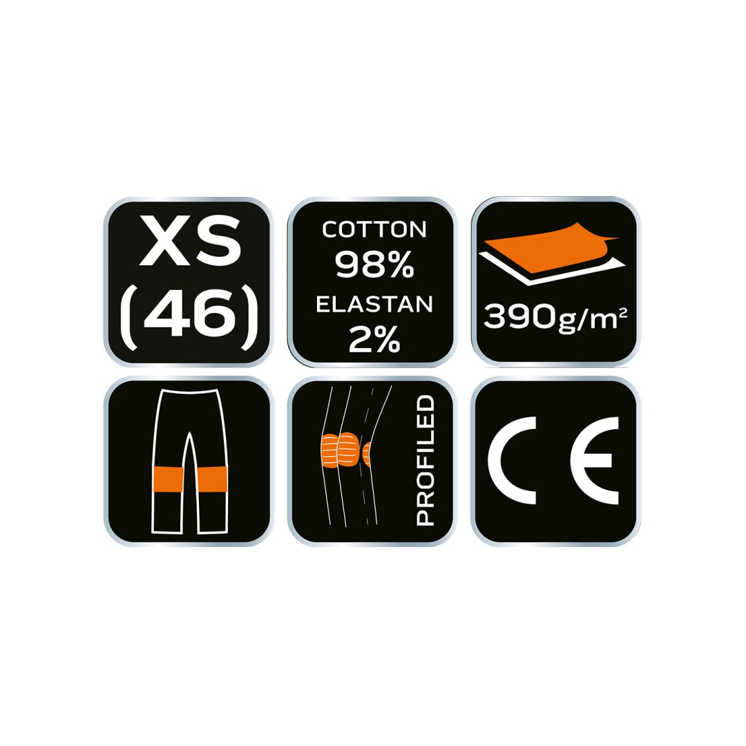 Darbinės kelnės DENIM, juodos, XS dydis 8 Darbinės kelnės DENIM, juodos, XS dydis 8